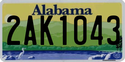 AL license plate 2AK1043