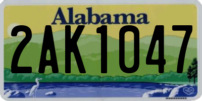 AL license plate 2AK1047