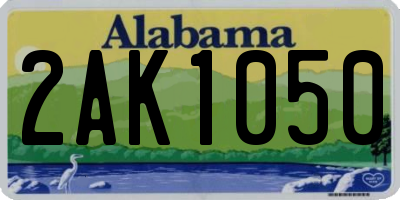 AL license plate 2AK1050