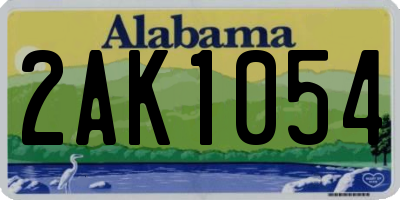 AL license plate 2AK1054