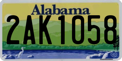 AL license plate 2AK1058