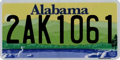AL license plate 2AK1061