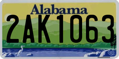AL license plate 2AK1063