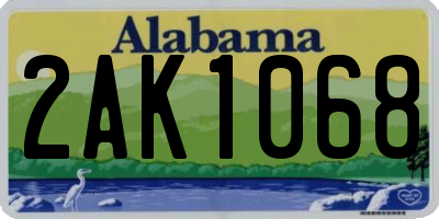 AL license plate 2AK1068