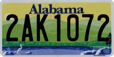 AL license plate 2AK1072