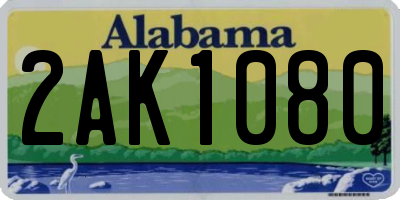 AL license plate 2AK1080