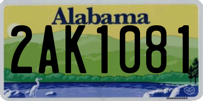 AL license plate 2AK1081