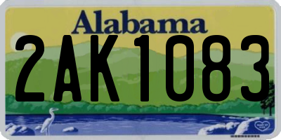 AL license plate 2AK1083
