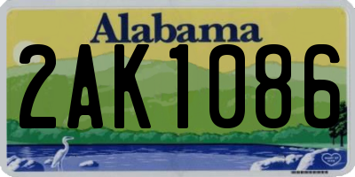 AL license plate 2AK1086