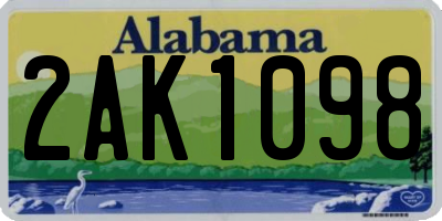 AL license plate 2AK1098