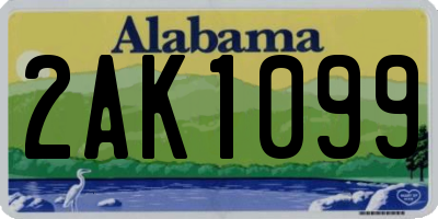AL license plate 2AK1099