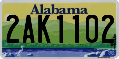 AL license plate 2AK1102