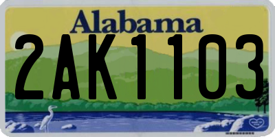AL license plate 2AK1103
