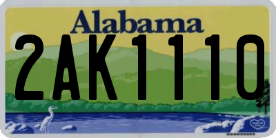 AL license plate 2AK1110