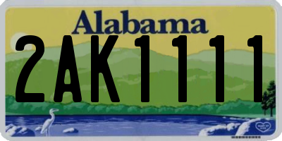 AL license plate 2AK1111