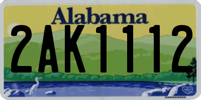 AL license plate 2AK1112