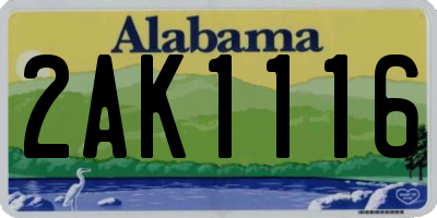 AL license plate 2AK1116
