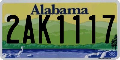AL license plate 2AK1117