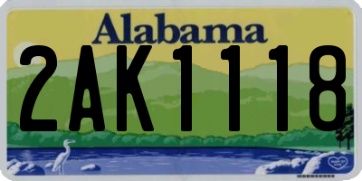 AL license plate 2AK1118