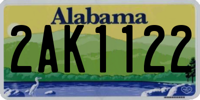 AL license plate 2AK1122
