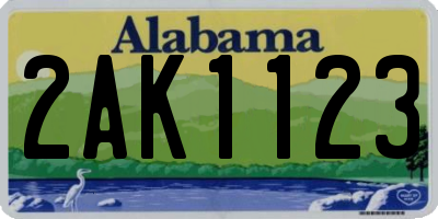 AL license plate 2AK1123
