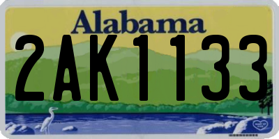 AL license plate 2AK1133