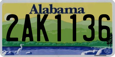 AL license plate 2AK1136