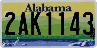 AL license plate 2AK1143