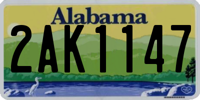 AL license plate 2AK1147