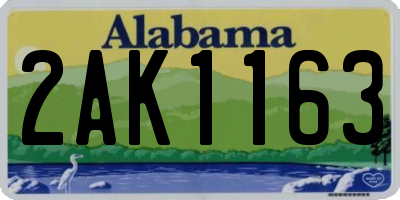 AL license plate 2AK1163