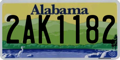 AL license plate 2AK1182