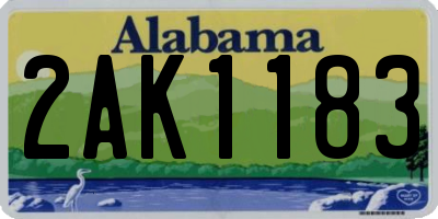 AL license plate 2AK1183