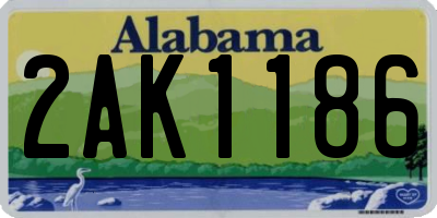 AL license plate 2AK1186
