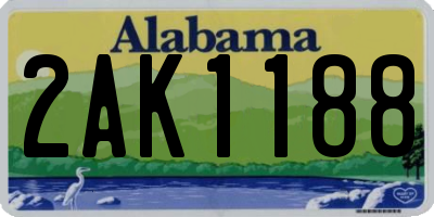 AL license plate 2AK1188