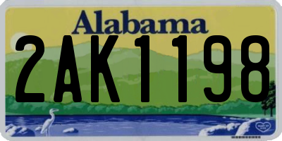 AL license plate 2AK1198