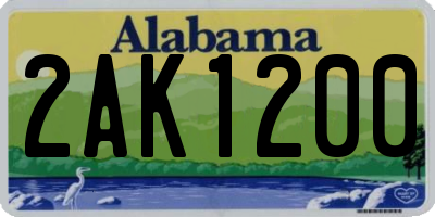 AL license plate 2AK1200