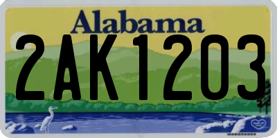 AL license plate 2AK1203