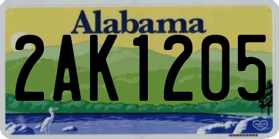 AL license plate 2AK1205