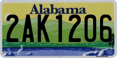 AL license plate 2AK1206