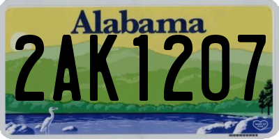 AL license plate 2AK1207