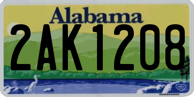 AL license plate 2AK1208