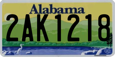 AL license plate 2AK1218