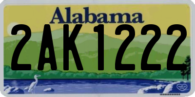 AL license plate 2AK1222