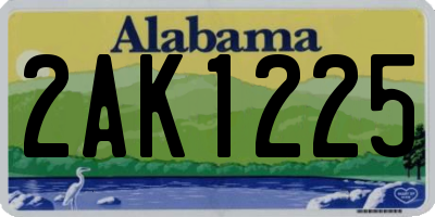 AL license plate 2AK1225