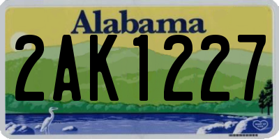 AL license plate 2AK1227