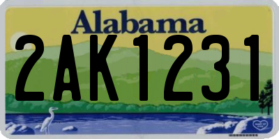 AL license plate 2AK1231