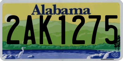 AL license plate 2AK1275