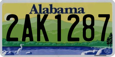 AL license plate 2AK1287