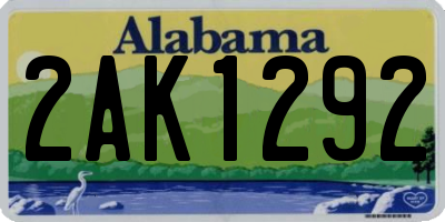 AL license plate 2AK1292