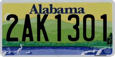 AL license plate 2AK1301